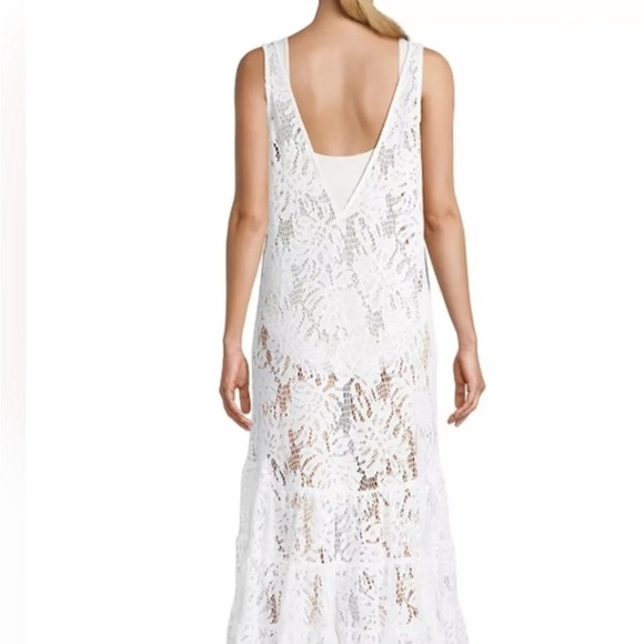 Finnley Cover-Up, a V-neck midi design in airy knit lace. - Picture 2 of 3